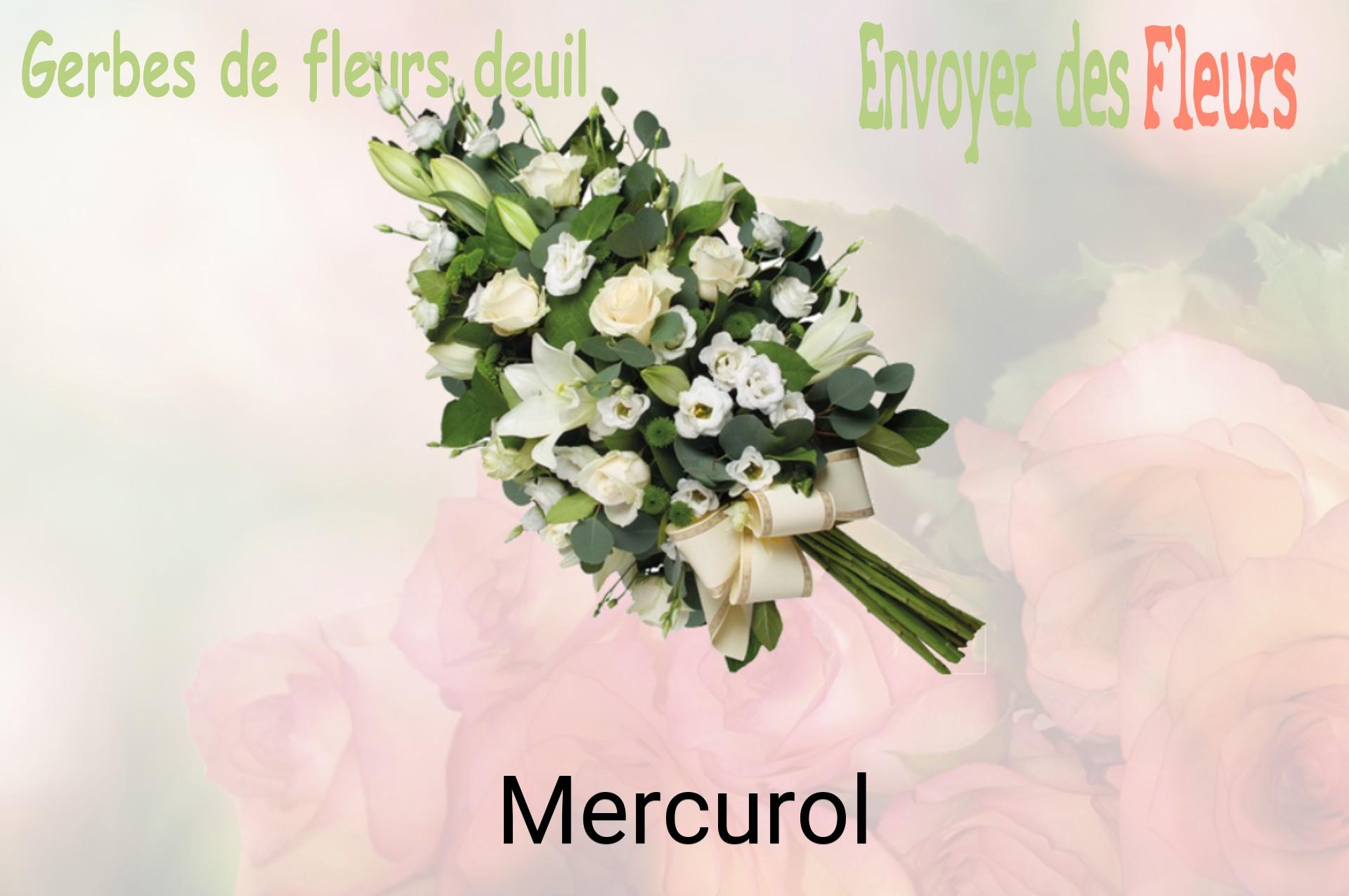 Gerbe de fleurs de deuil livrée à Mercurol